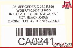 03-05 Mercedes W203 C230 1.8L Engine Starter Motor Bosch 0051513901 OEM