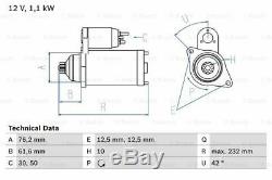 AUDI TT 8N 1.8 Starter Motor 01 to 06 Bosch 02M911023 Genuine Quality Guaranteed