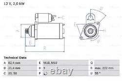 GENUINE EO BOSCH 0986022820 / 2282 12 V Starter Motor