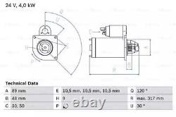 GENUINE OE BOSCH 0986017990 / 1799 24 V Starter Motor