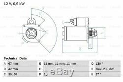 MG MGZR 105 1.4 Starter Motor 01 to 05 14K4F Bosch Genuine Quality Replacement