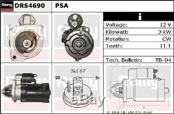 PEUGEOT 505 551A 2.5D Starter Motor 83 to 93 Remy Genuine Quality Replacement