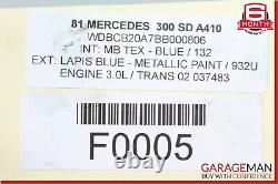 78-80 Mercedes W126 300sd 3.0l Moteur De Démarrage Bosch 0001362600 Oem