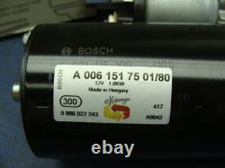 Démarreur authentique Mercedes-Benz A0061517501/80 Bosch 0001115100 12v 1.8kw