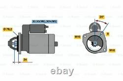 Véritable Bosch Starter Motor Pour Bmw 323i E46 Sedan E46 2.5l 1998 2000